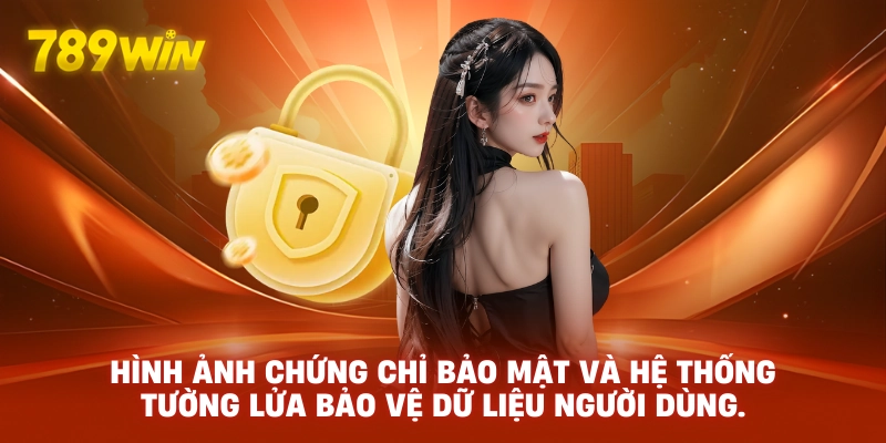 Hình ảnh chứng chỉ bảo mật và hệ thống tường lửa bảo vệ dữ liệu người dùng.